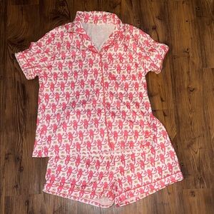 Pink Monkeys Pajama Short Set